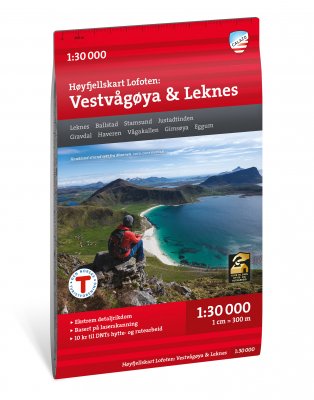 Høyfjellskart Lofoten: Vestvågøya – Leknes 1:30 000
