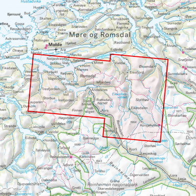Turkart Romsdalen & Eikesdalen 1:50 000