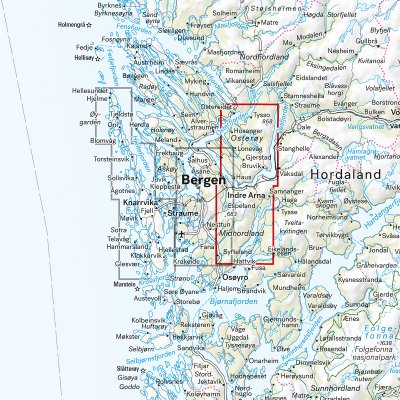 Stikart Gullfjellet & Osterøy 1:25 000