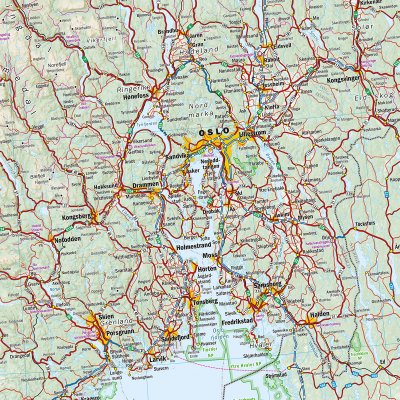 Bil- og turistkart Norge 1:1 milj 