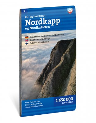 Bil- og turistkart Nordkapp 1:650 000
