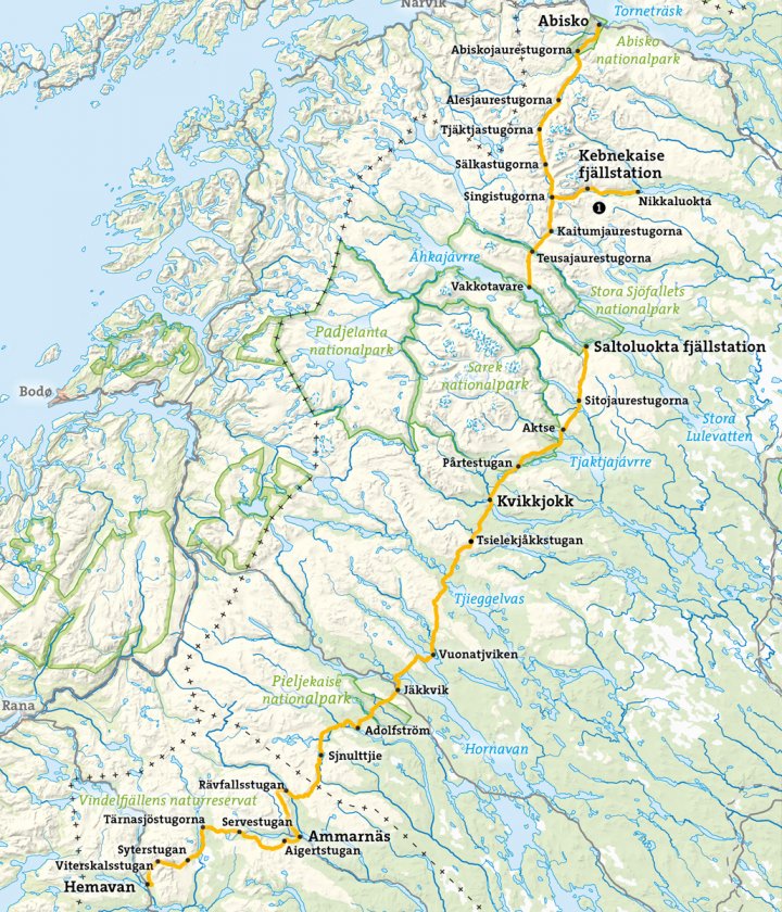Kungsleden, Pohjois-Ruotsin